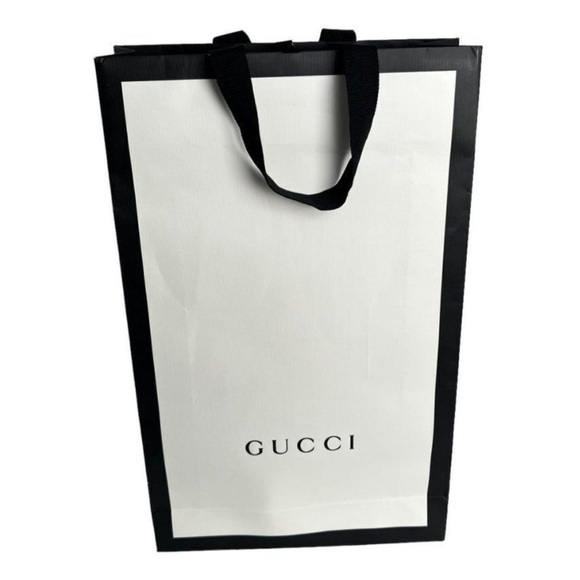 GUCCI Authentic White & Black Shopping Bag - Picture 1 of 5